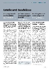 Vorschauseite 1: Urteile und Beschlüsse