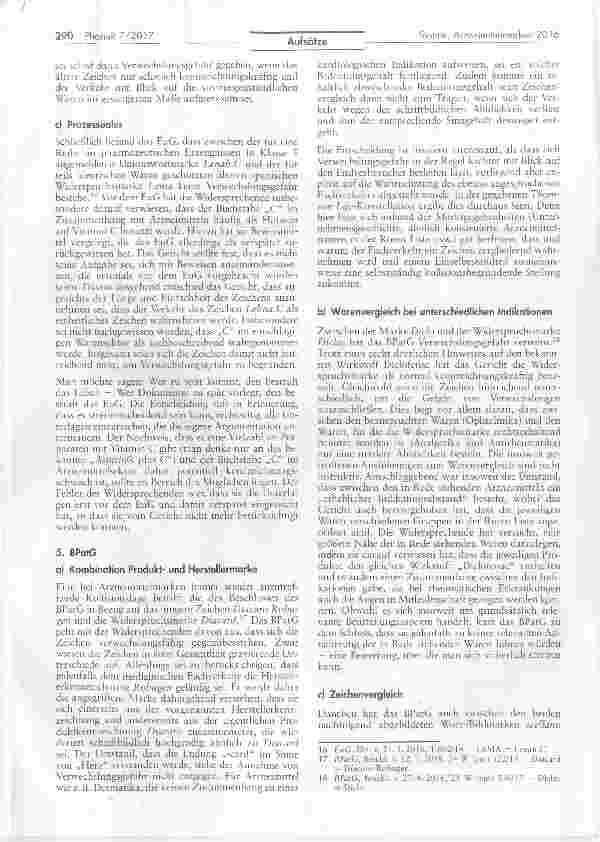 Vorschauseite 4: Die Entscheidungspraxis zu Arzneimittelmarken im Jahr 2016