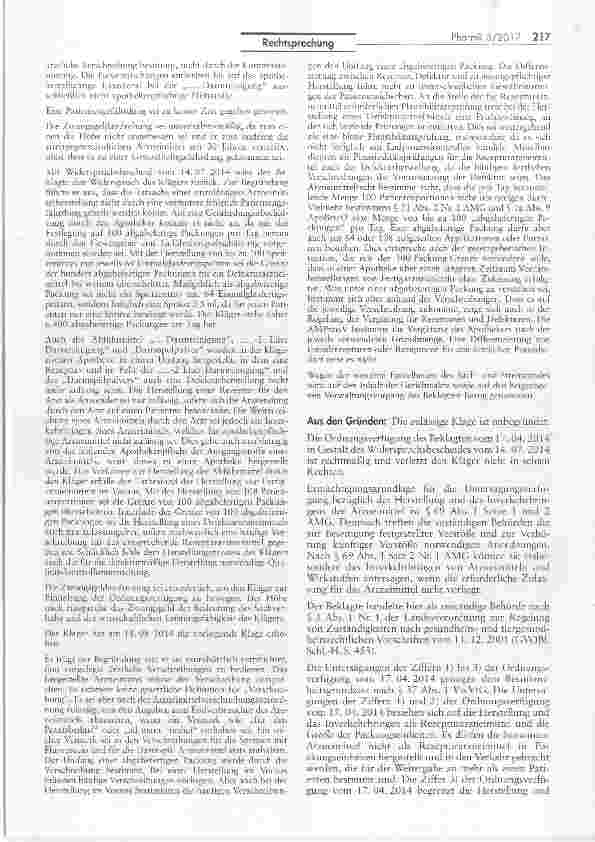 Vorschauseite 3: Erlaubnis und Zulassungsfreiheit von Rezepturund Defekturarzneimitteln