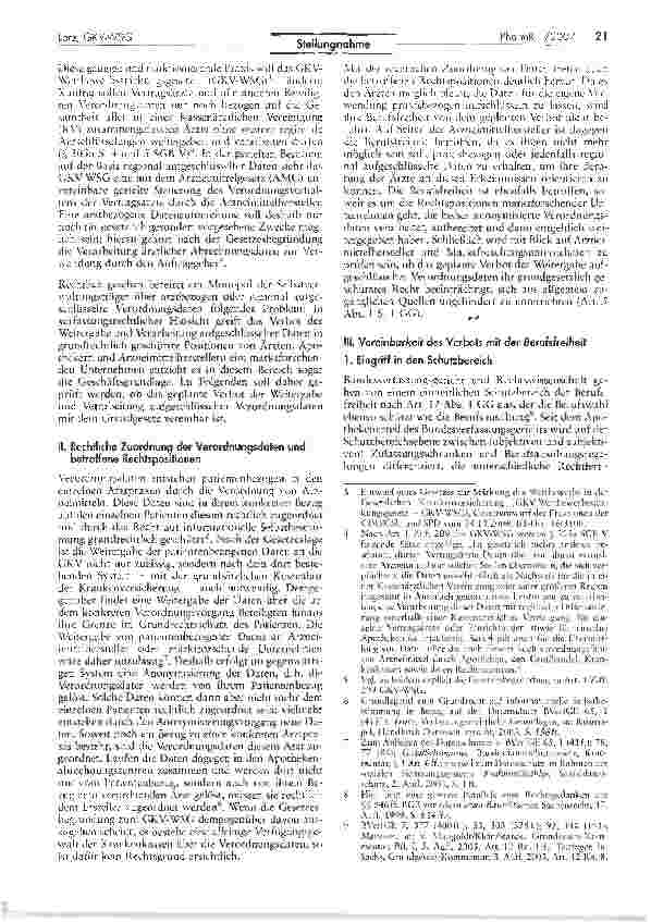 Vorschauseite 2: Verfassungsund europarechtliche Probleme des geplanten GKV-WSG
