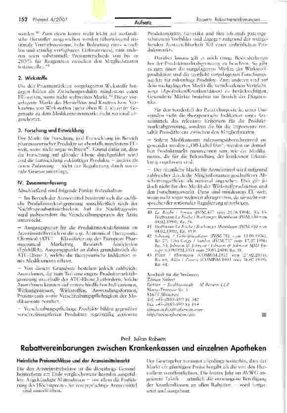 Vorschauseite 1: Rabattvereinbarungen zwischen Krankenkassen und einzelnen Apotheken