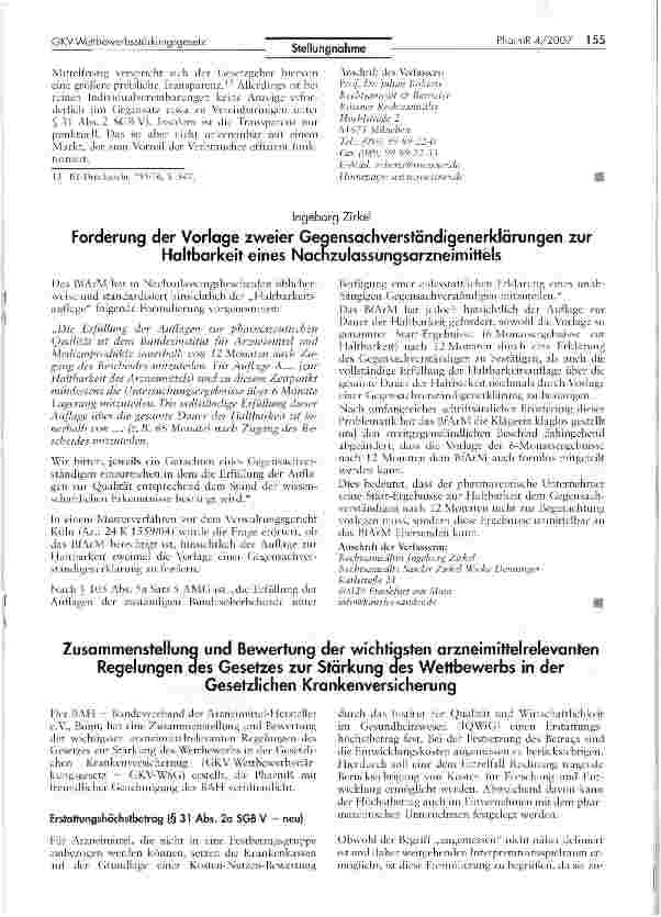Vorschauseite 4: Rabattvereinbarungen zwischen Krankenkassen und einzelnen Apotheken
