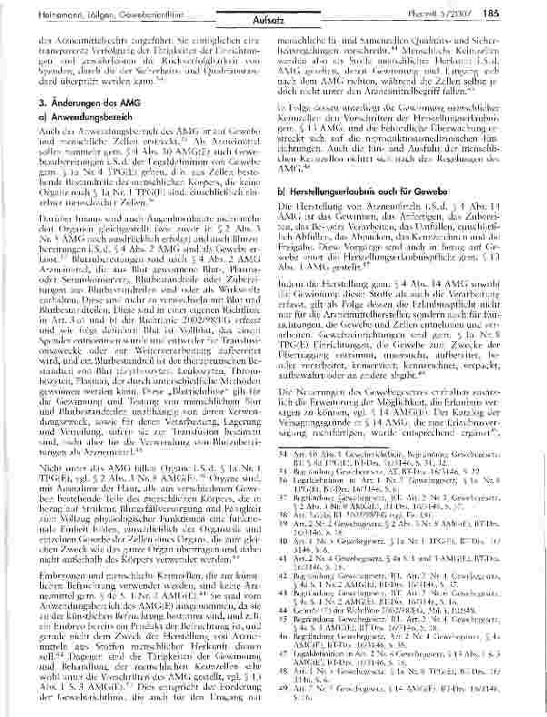 Vorschauseite 3: Die Umsetzung der Europäischen Geweberichtlinie durch das deutsche Gewebegesetz