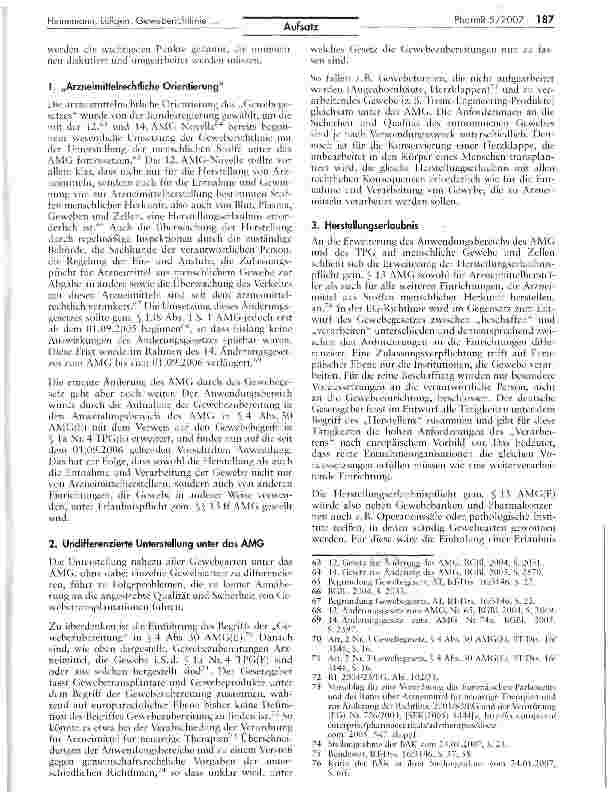 Vorschauseite 5: Die Umsetzung der Europäischen Geweberichtlinie durch das deutsche Gewebegesetz