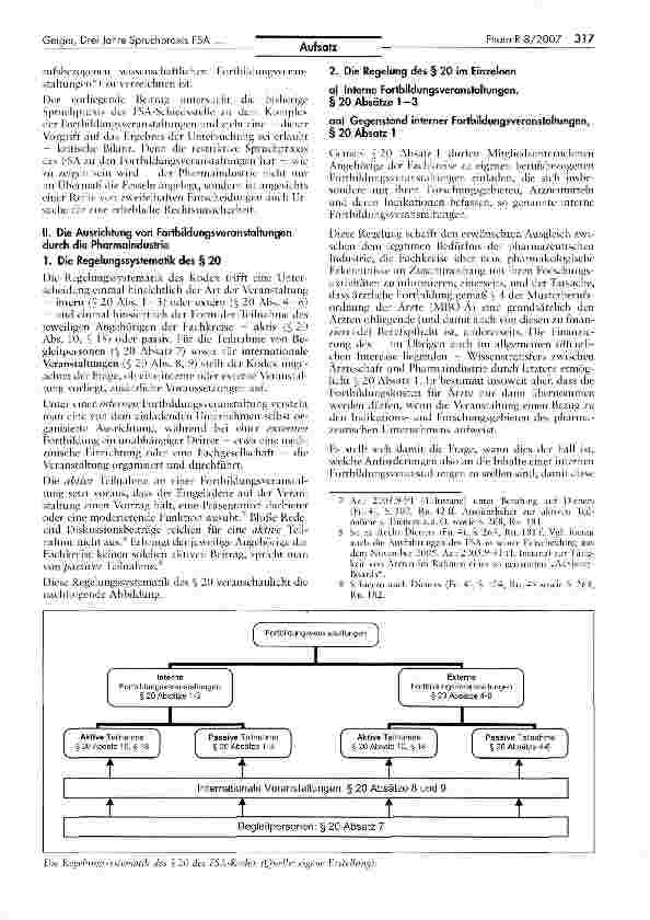 Vorschauseite 2: Drei Jahre Spruchpraxis der Freiwilligen Selbstkontrolle derArzneimittelindustrie zur Ausrichtung von Fortbildungsveranstaltungendurch die Pharmaindustrie - eine Bilanz (Teil 1)