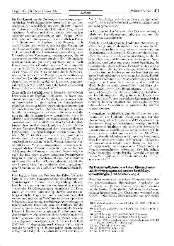 Vorschauseite 4: Drei Jahre Spruchpraxis der Freiwilligen Selbstkontrolle derArzneimittelindustrie zur Ausrichtung von Fortbildungsveranstaltungendurch die Pharmaindustrie - eine Bilanz (Teil 1)