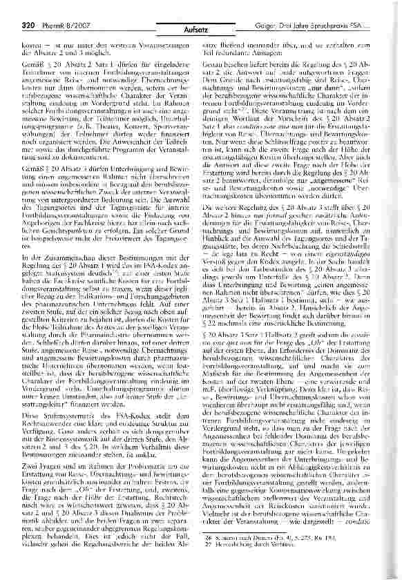 Vorschauseite 5: Drei Jahre Spruchpraxis der Freiwilligen Selbstkontrolle derArzneimittelindustrie zur Ausrichtung von Fortbildungsveranstaltungendurch die Pharmaindustrie - eine Bilanz (Teil 1)