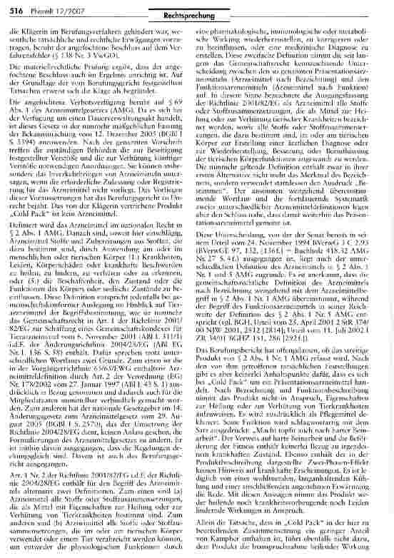 Vorschauseite 5: Pharmazeutische Erzeugnisse und Präparate für die Gesundheitspflege