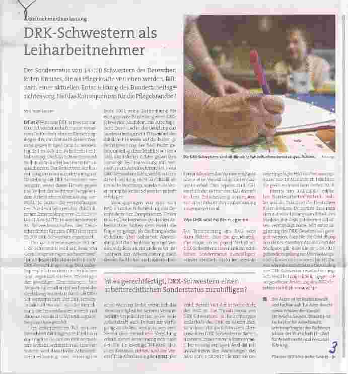 Vorschauseite 1: DRK-Schwestern als Leiharbeitnehmer