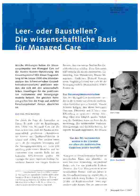 Vorschauseite 1: Leeroder Baustellen? Die wissenschaftliche Basis