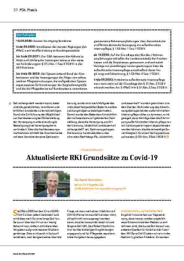 Vorschauseite 1: Aktualisierte RKI Grundsätze zu Covid-19