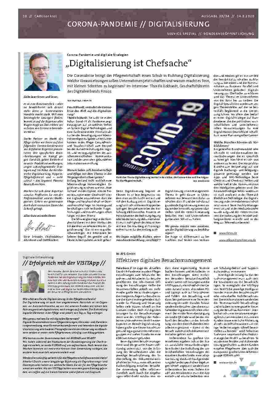 Vorschauseite 1: Digitalisierung ist Chefsache.