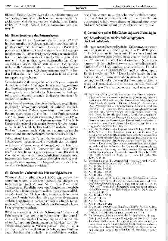 Vorschauseite 4: Rechtliche Rahmenbedingungen des Parallelimports von Arzneimitteln in der Schweiz