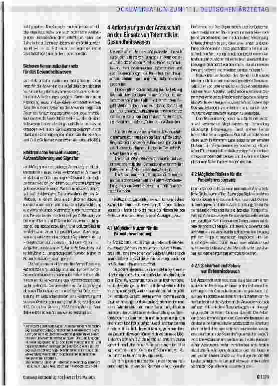 Vorschauseite 5: Auswirkungen der Telematik und elektronischen Kommunikation auf das Patient-Arzt-Verhältnis