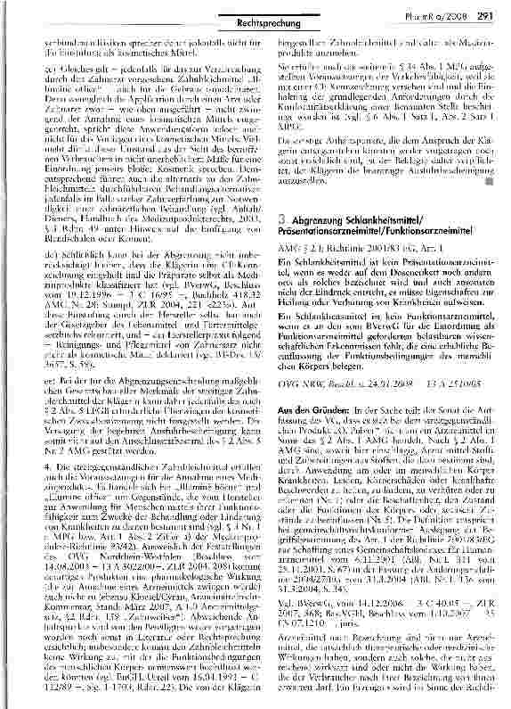 Vorschauseite 1: Abgrenzung Schlankheitsmittel/ Präsentationsarzneimittel/Funktionsarzneimittel