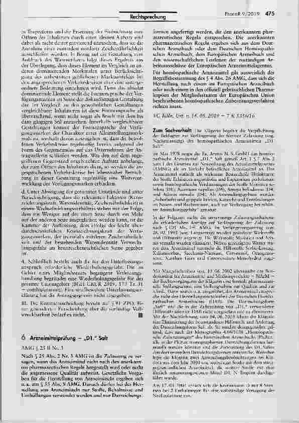 Vorschauseite 1: Arzneimittelprüfung - „Dl. Saft