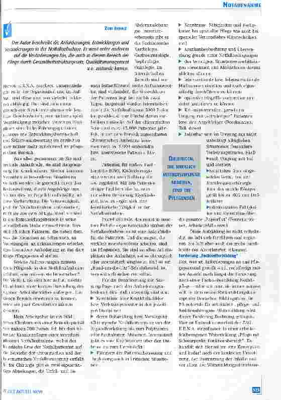 Vorschauseite 2: Arbeitsfeld Notfallaufnahme