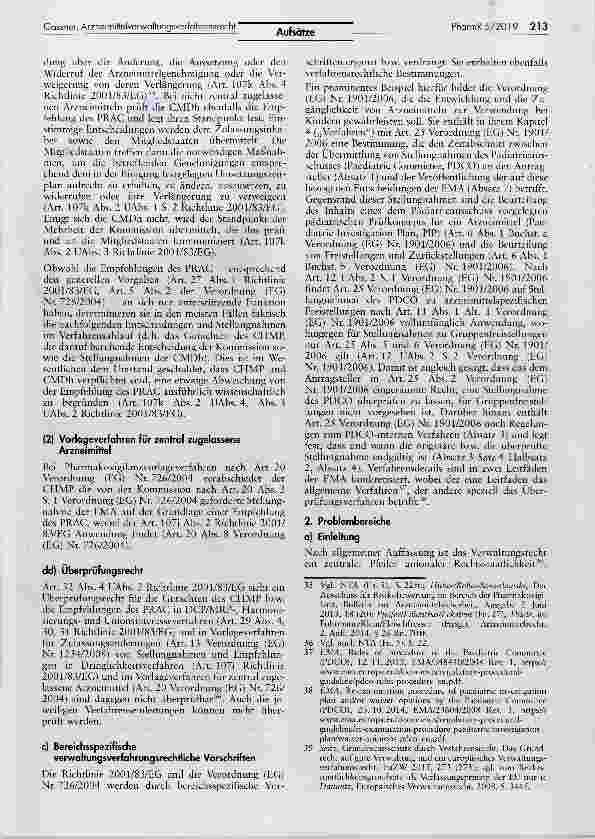 Vorschauseite 5: Europäisches Arzneimittelverwaltungsverfahrensrecht Praxisdefizite undReformoptionen (Teil 1)
