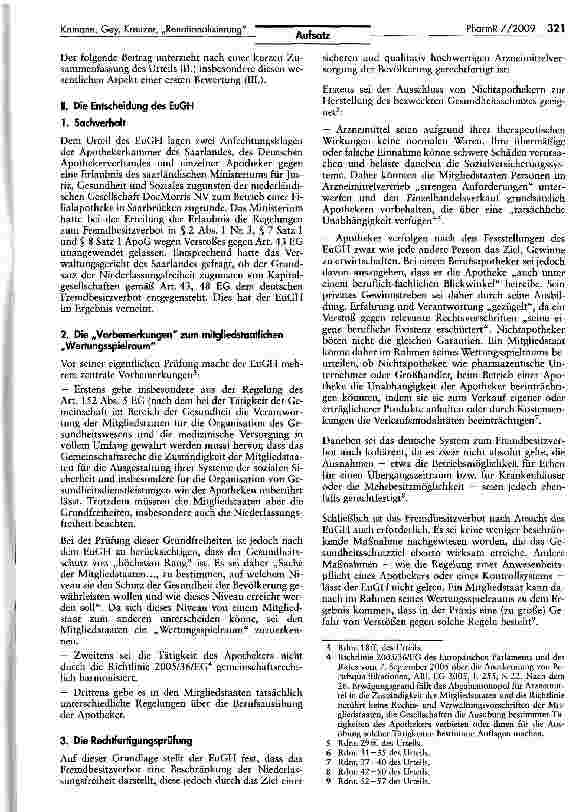 Vorschauseite 2: Das EuGH-Urteil zum Apotheken-Fremdbesitzverbot -„Renationalisierung des Gesundheitssektors?