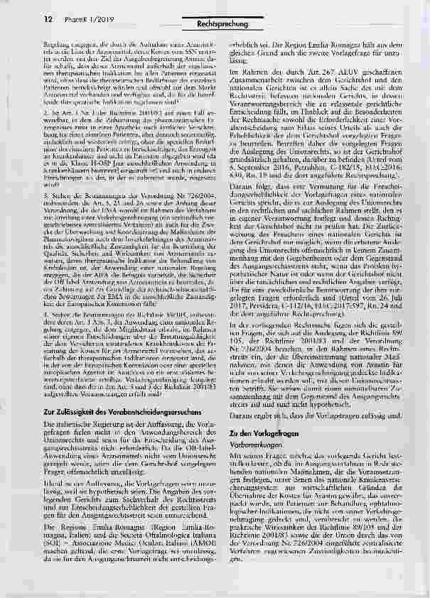 Vorschauseite 5: Zulässigkeit der Kostenübernahme für Off-Label- Anwendung eines Arzneimittels
