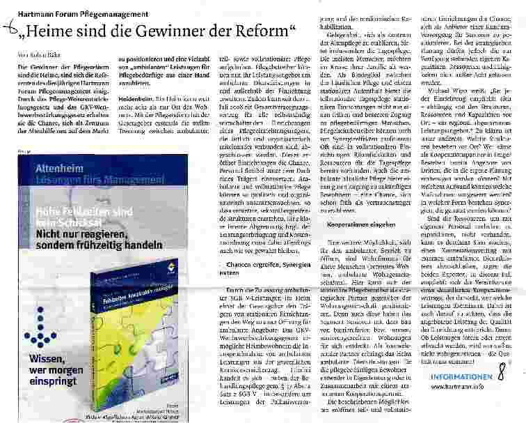 Vorschauseite 1: Heime sind die Gewinner der Reform