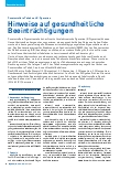 Vorschauseite 1: Hinweise auf gesundheitliche Beeinträchtigungen
