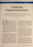 Vorschauseite 1: Gefahr für Patientensicherheit
