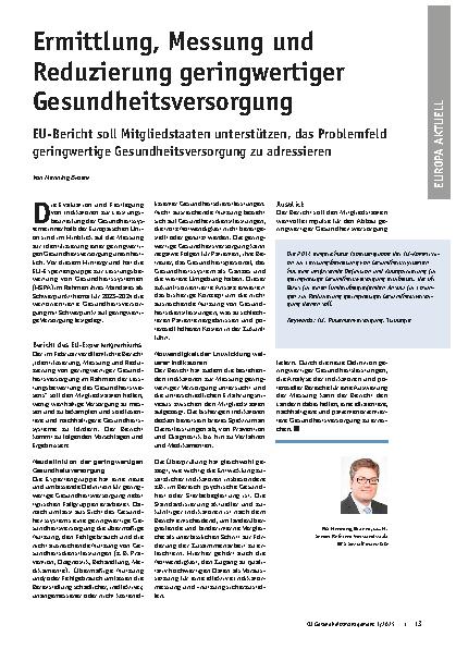 Vorschauseite 1: Ermittlung, Messung und Reduzierung geringwertiger Gesundheitsversorgung