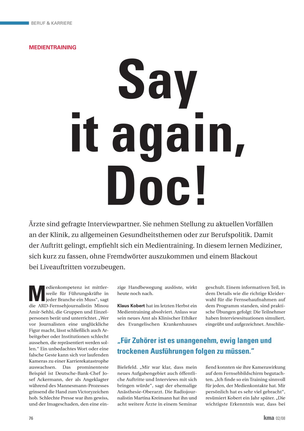 Vorschauseite 1: Say it again, Doc!