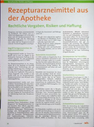 Vorschauseite 1: Rezepturarzneimittel aus der Apotheke Rechtliche Vorgaben, Risiken und Haftung