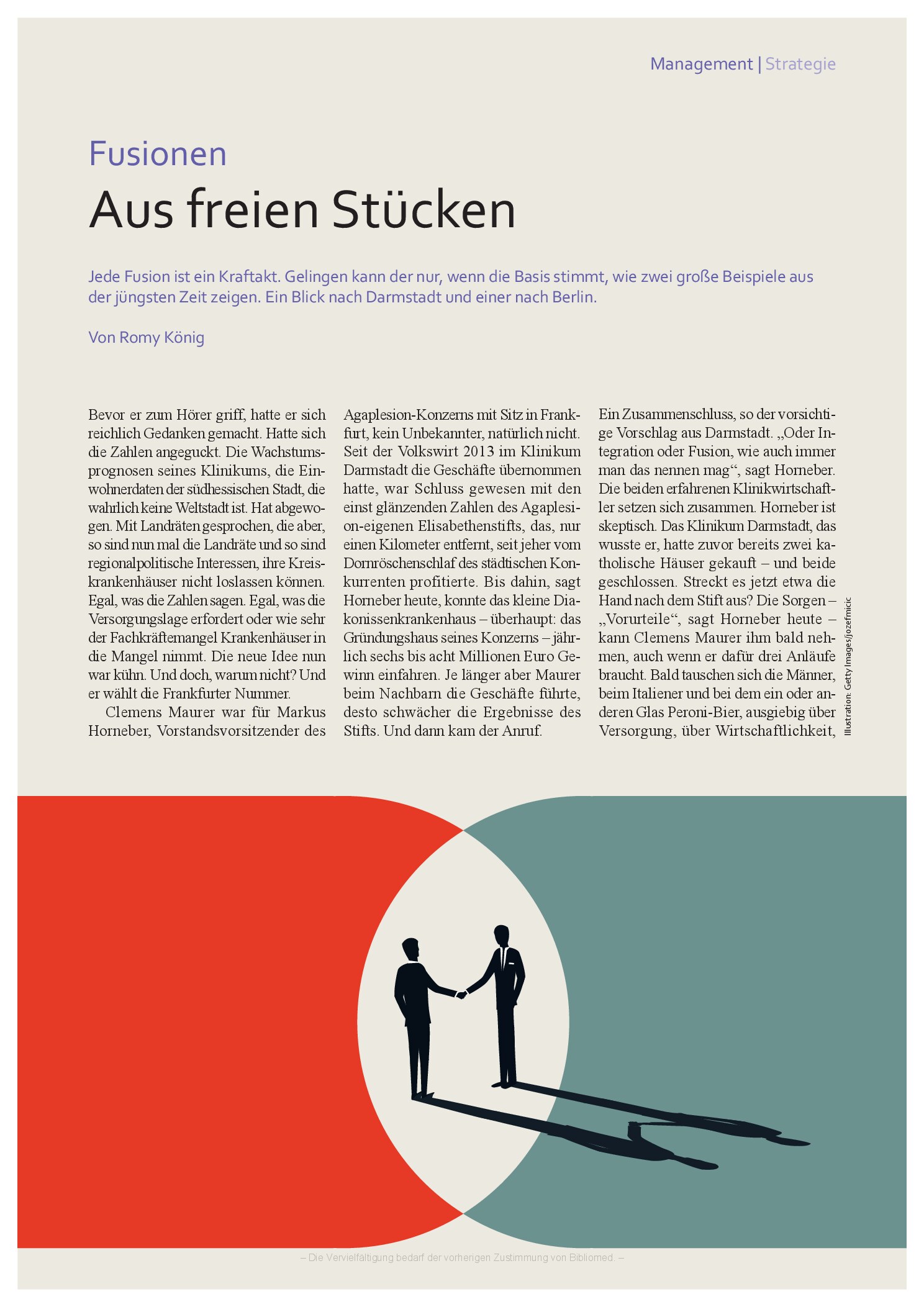 Vorschauseite 1: Fusionen: Aus freien Stücken