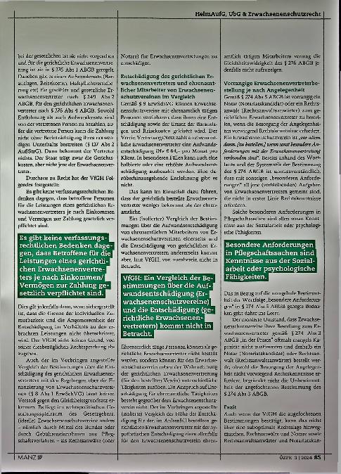 Vorschauseite 3: Das Erwachsenenschutzrecht ist verfassungskonform.