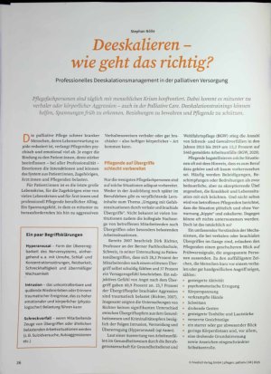 Vorschauseite 1: Deeskalieren - wie geht das richtig? Professionelles Deeskalationsmanagement in der palliativen Versorgung