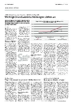 Vorschauseite 1: Wichtige Grundsatzentscheidungen stehen an.