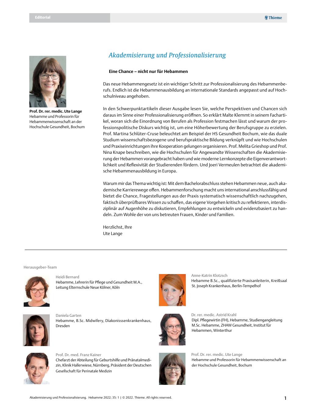 Vorschauseite 1: Akademisierung und Professionalisierung
