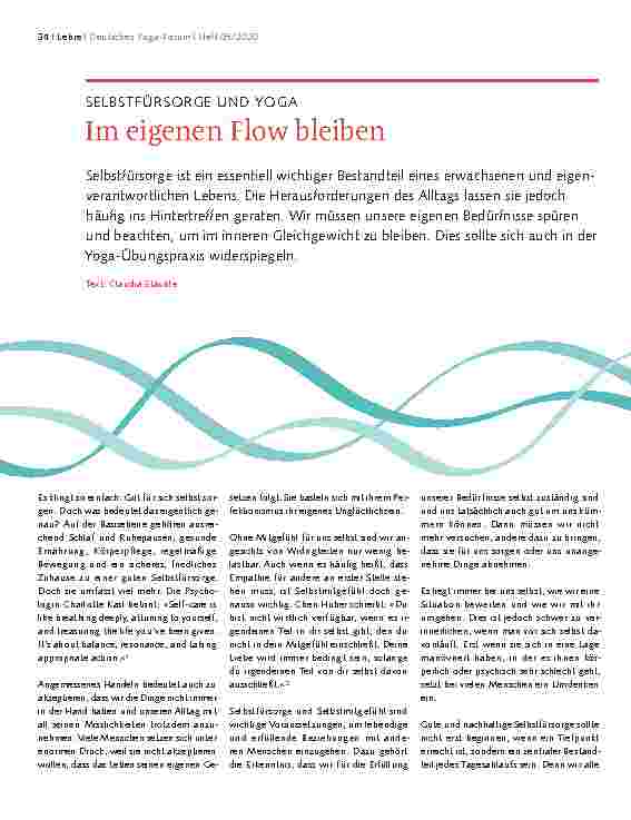 Vorschauseite 1: SELBSTFÜRSORGE UND YOGA Im eigenen Flow bleiben