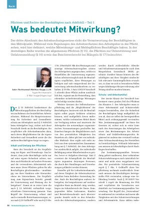 Vorschauseite 1: Pflichten und Rechte der Beschäftigten nach ArbSchG – Teil 1 Was bedeutet Mitwirkung?