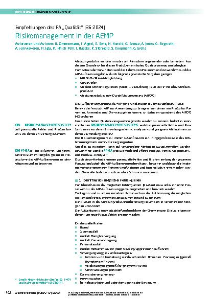 Vorschauseite 1: Risikomanagement in der AEMP