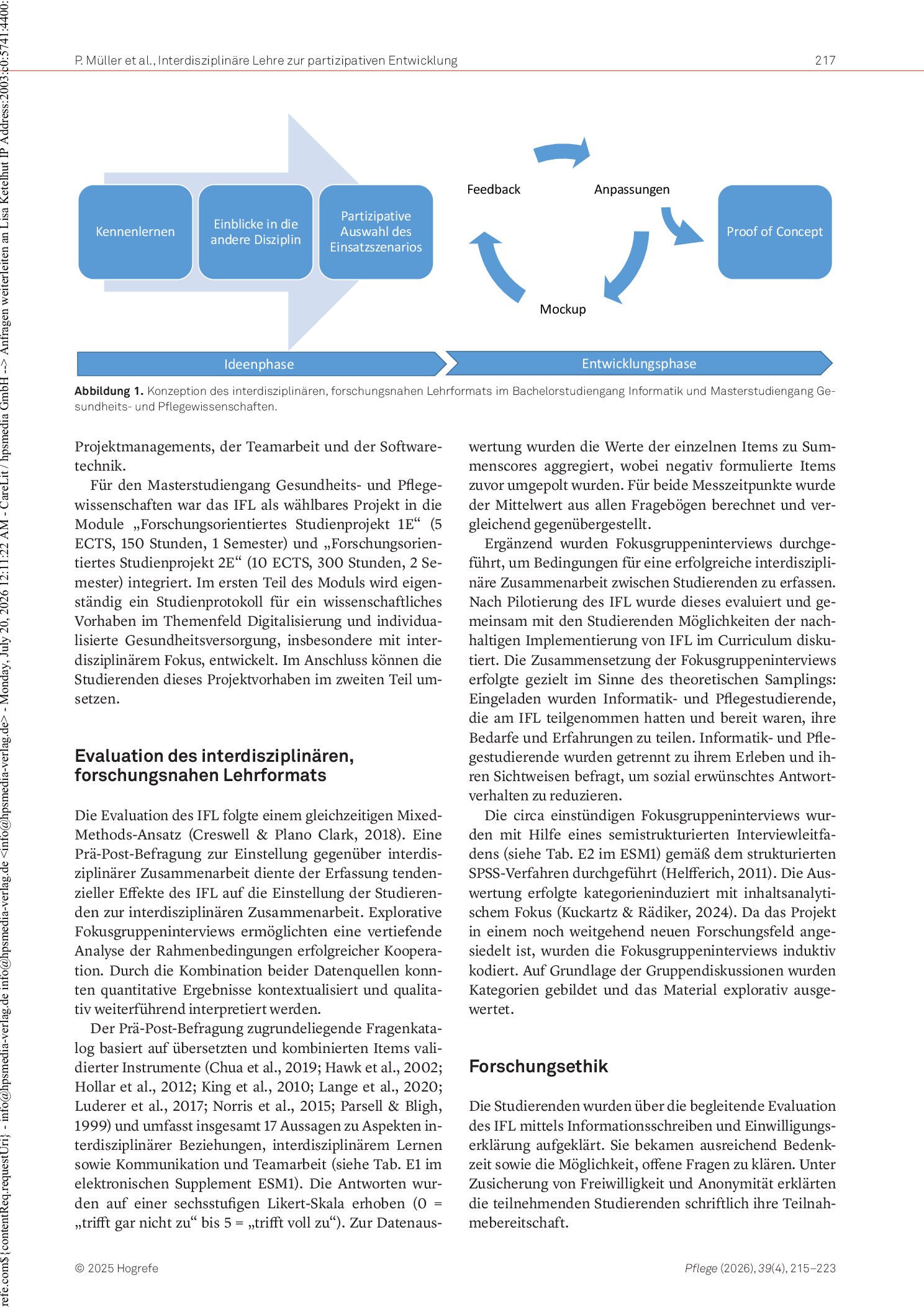 Vorschauseite 3: Interdisziplinäres, forschungsnahes Lehrformat zur partizipativen Technologieentwicklung in der Pflege: Eine Mixed-Methods-Studie