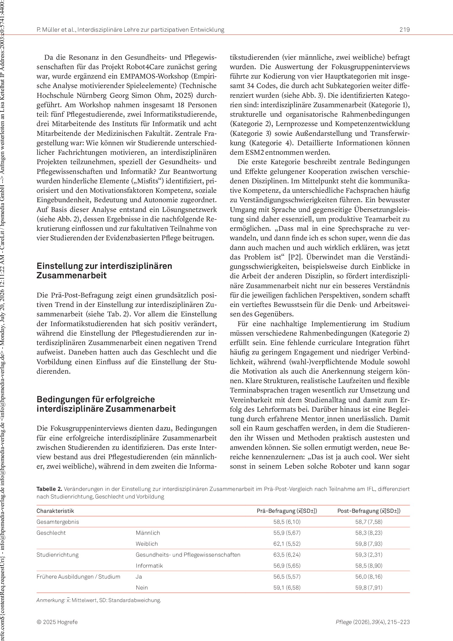 Vorschauseite 5: Interdisziplinäres, forschungsnahes Lehrformat zur partizipativen Technologieentwicklung in der Pflege: Eine Mixed-Methods-Studie
