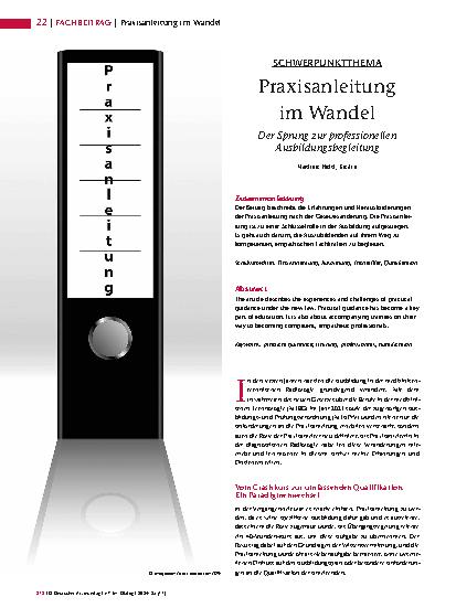 Vorschauseite 1: Praxisanleitung im Wandel: Der Sprung zur professionellen Ausbildungsbegleitung