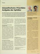 Vorschauseite 1: Umweltschutz: Prioritäre Aufgabe der Spitäler