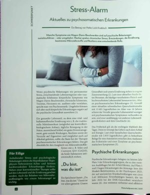 Vorschauseite 1: Stress-Alarm Aktuelles zu psychosomatischen Erkrankungen