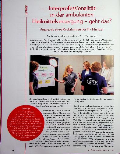 Vorschauseite 1: Interprofessionalität in der ambulanten Heilmittelversorgung - geht das? Potenziale eines Reallabors an der FH Münster