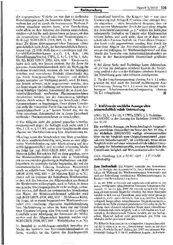 Vorschauseite 1: Irreführende werbliche Aussage ohne wissenschaftlich valide Untersuchung