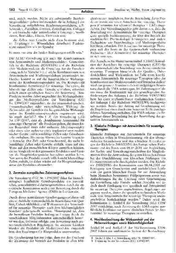 Vorschauseite 2: Nationale und europäische Rahmenbedingungen für Tissue Engineering