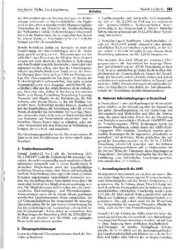 Vorschauseite 3: Nationale und europäische Rahmenbedingungen für Tissue Engineering