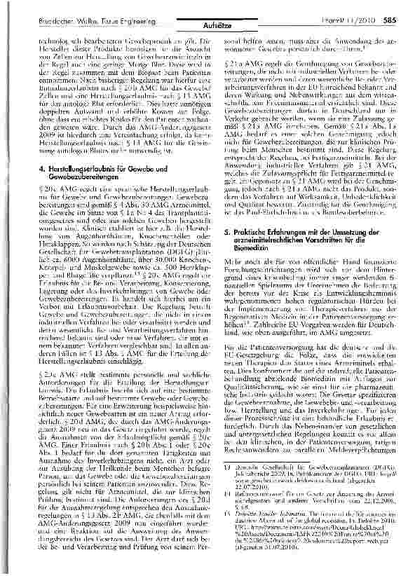 Vorschauseite 5: Nationale und europäische Rahmenbedingungen für Tissue Engineering
