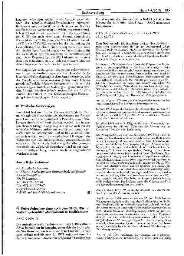 Vorschauseite 5: Unzulässigkeit der Bewerbung und Inverkehrbringen des Mittels Nobilin GLUCO Zimt als diätetisches Lebensmittel mangels Einhaltung der Voraussetzungen der Diätverordnung