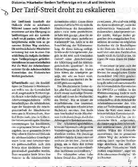 Vorschauseite 1: Der Tarif-Streit droht zu eskalieren